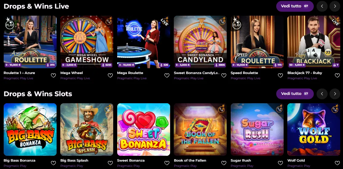 spinmama casino drops wins lobby